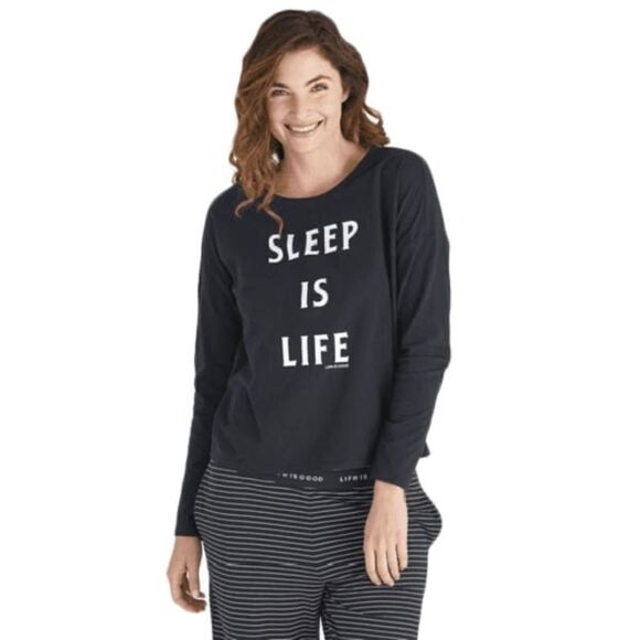 LIFE IS GOOD Women's Snuggle Up Long-Sleeve Sleep Shirt - Picture 1 of 8